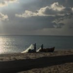 Dhanushkodi - Fisherman at work by the shore