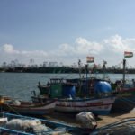 Karaikal - Fishing Trawlers docked in the backwaters